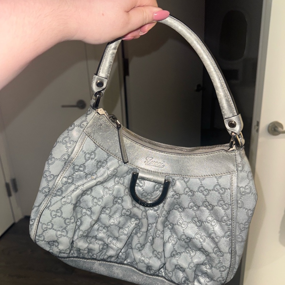 Gucci Metallic Silver Shoulder Bag